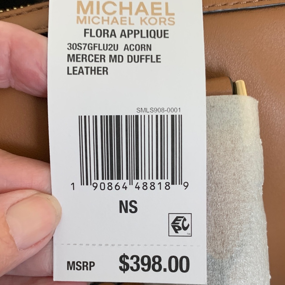 Michael Kors Brown Satchel with Gold Floral Details - Picture 16 of 16
